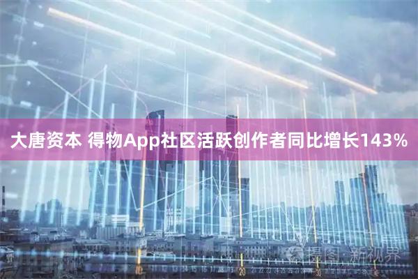 大唐资本 得物App社区活跃创作者同比增长143%