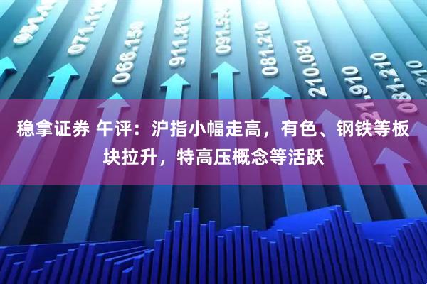 稳拿证券 午评：沪指小幅走高，有色、钢铁等板块拉升，特高压概念等活跃